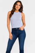 WOMEN'S SLEEVELESS RHINESTONES DETAILED TANK TOP